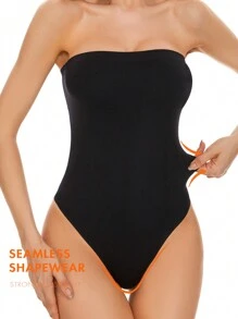 Women's Strapless Bodysuit Shapewear - Black - View 3
