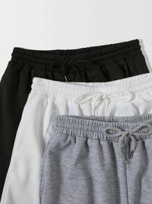 SHEIN Unity 3pcs Đơn giản & Linh hoạt Eo dây rút Quần thể thao - Nhiều màu - Xem 4