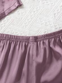 Tween女孩舒適長袖長褲3入組家居服套裝,帶口袋刺繡 - 藕粉色 - 查看 5