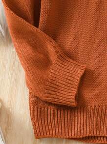 Infant Girls' Ruffled Edge Sweater And Pants Set - Brown - View 6