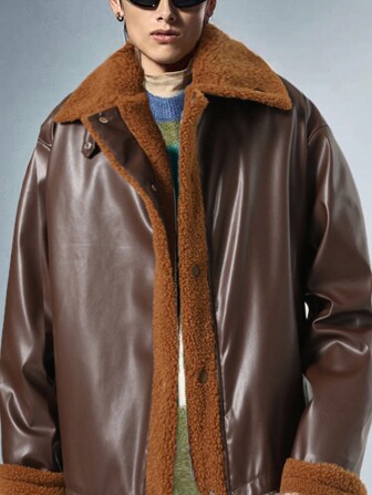 Manfinity Roghcode Jachetă cu mânecă lungă cu guler răsturnat pentru bărbați