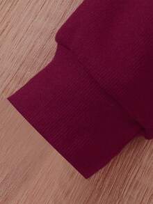 Toddler Girls' Colorblock Letter Printed Hoodie And Pants Set - Red - View 5