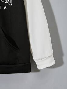 Teen Girls' Letter Print Sweatshirt - Black - View 8