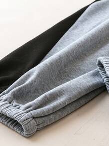 SHEIN LUNE 大尺碼拼色長褲 - 灰色 - 查看 5