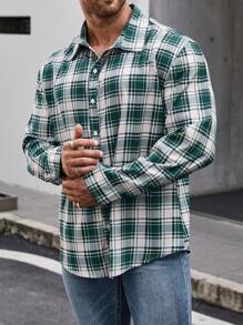 Manfinity Homme Camisa De Cuadros De Talla Grande Para Hombre - Multicolor - Ver 5