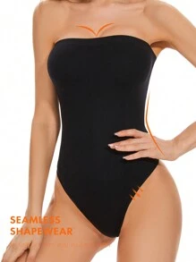 Women's Strapless Bodysuit Shapewear - Black - View 5