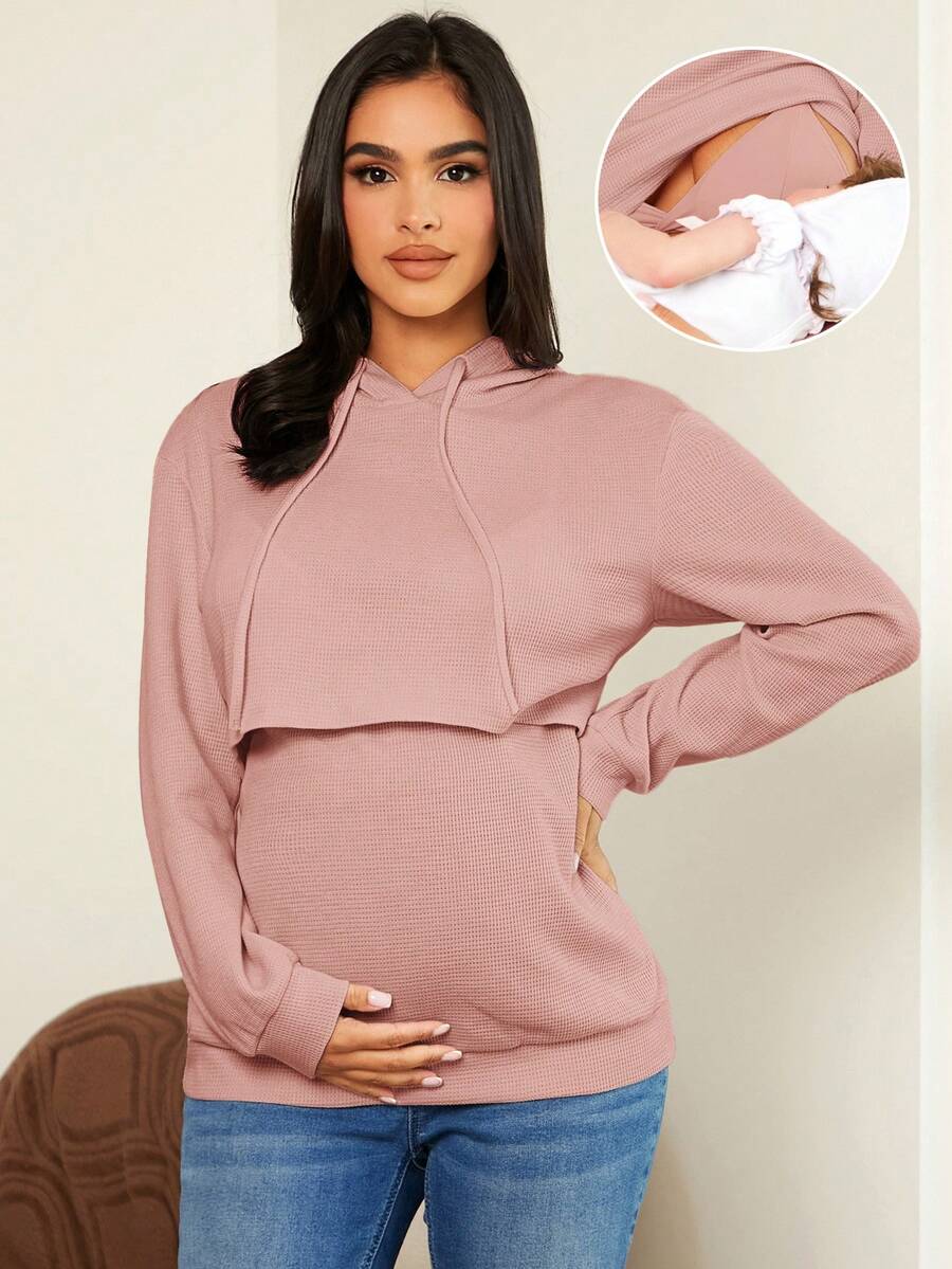 SHEIN Breastfeeding Hoodie - Pink - View 1