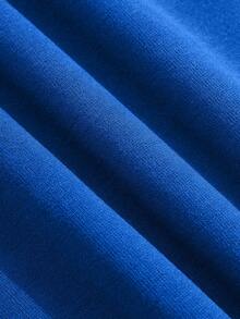 男裝愛心字母印花帽衫,帶束口 - 藍色 - 查看 4