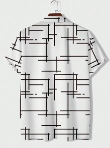 Manfinity Dauomo Men's Pattern Printed Short Sleeve Shirt - White - View 2