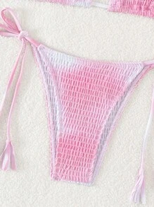 SHEIN Swim Ensemble de maillot de bain femme avec encolure à bretelles et Top séparé, idéal pour les festivals musicaux en été - Rose bonbon - Voir 7