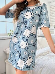 Vestido de pijama con estampado de dibujos animados