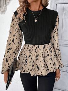 SHEIN LUNE Camisa De Manga Corta Para Mujer Con Gráficos Impresos En Dos Capas - Multicolor - Ver 4