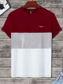 Manfinity Homme Men Antler Graphic Color Block Tee - Multicolor - View 3