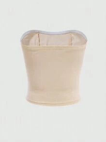 SHEIN Unity 簡約百搭細節裝飾無肩帶上衣 - 彩色 - 查看 7