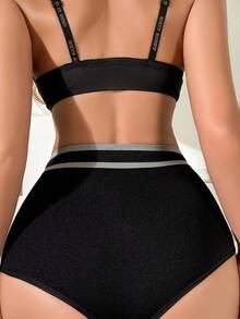 Women's Colorblock Boyshorts Panties - Black - View 6