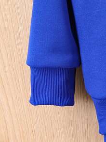 Baby Boys' Cartoon Printed Sweatshirt And Pants Set - Royal Blue - View 5