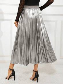 SHEIN Clasi Women's Pleated Knee-length Skirt