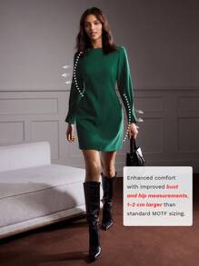 MOTF Classy FRONT POCKET DRESS - Green - View 3