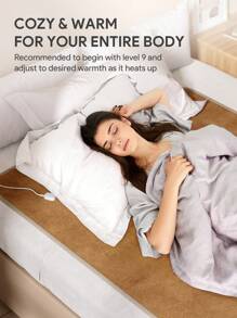 JMMO Heated Mattress Pad,Electric Bed Warmer With 9 Heat Levels,Ultra Soft & Skin-Friendly,Auto-Off Protection & 1-12Hours Timer,180cm*120cm - EU Plug - Brown - View 5