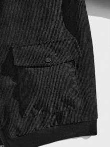 GENTILAND 宽松版型男士黑色翻领冬季大衣 - 黑色 - 查看 5