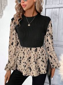 SHEIN LUNE Camisa De Manga Corta Para Mujer Con Gráficos Impresos En Dos Capas - Multicolor - Ver 3