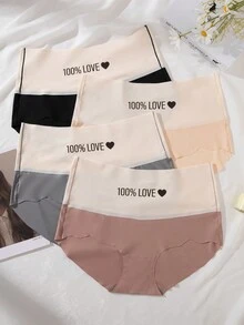 4入組女士無痕加大碼短褲,對比色款式 - 彩色 - 查看 5