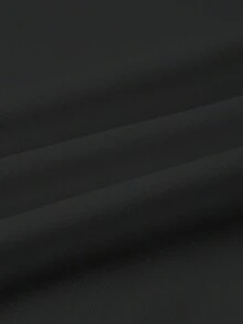 SHEIN Essnce 女式字母印花圓領下垂肩運動長袖衫 - 黑色 - 查看 4