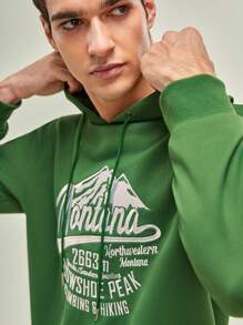 In My Nature Men's Letter Embroidery Hooded Outdoor Sweatshirt