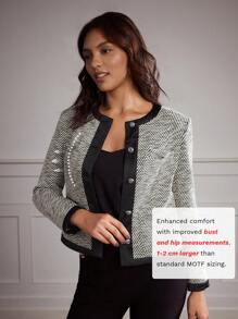 MOTF Classy TWEED CONTRAST TRIM JACKET - Grey - View 3