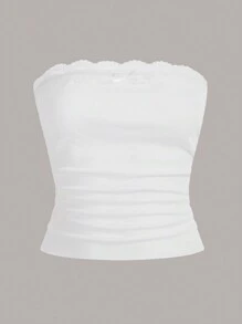 SHEIN EZwear 2 szt. Trykotowy Bez ramiączek Topy