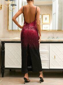 GENKIRA Glittery Spaghetti Cami Dress - Multicolor - View 2
