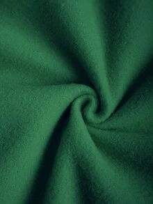 SHEIN EZwear 女士常规款蜘蛛网印花连帽运动衫，配有抽绳和保暖内衬 - 墨綠色 - 查看 5