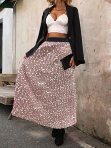 SHEIN Clasi 女士全印花百褶裙 - 粉色 - 查看 4