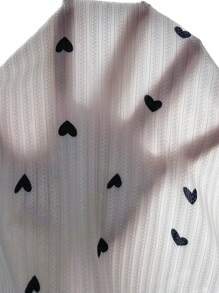 Conjunto De Pijama Con Pantalones Cortos Y Camisola Con Estampado De Corazones Para Mujer - Blanco - Ver 6