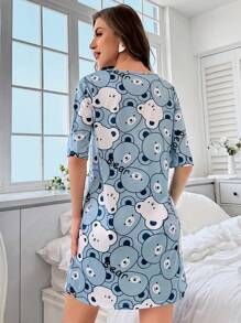 Vestido de pijama con estampado de dibujos animados