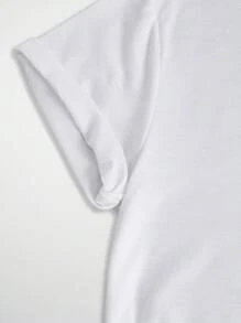 SHEIN LUNE Cartoon Bear Printed T-shirt - White - View 5