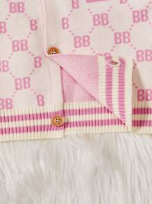 Baby Boys' Cardigan With Letter Pattern