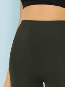 EURMUSE Ladies Solid Color Cycling Shorts - Dark Green - View 4