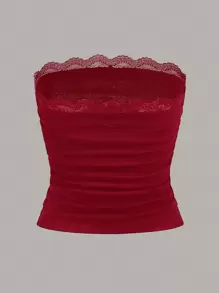 SHEIN EZwear 2 szt. Trykotowy Bez ramiączek Topy