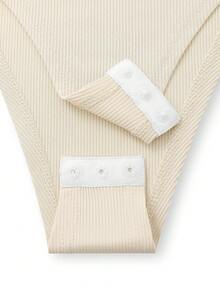 SHEIN LUNE 女士固色肋紋長袖連身衣 - 彩色 - 查看 8