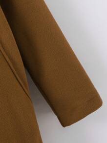 媽媽和我,棕色長款女青少年雙面呢外套 - 棕色 - 查看 6