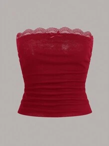 SHEIN EZwear 2 szt. Trykotowy Bez ramiączek Topy