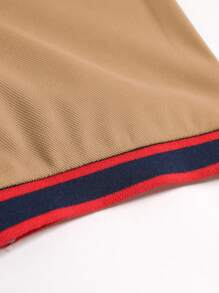 Manfinity Homme Nam Collared Áo polo - Màu Khaki - Xem 4