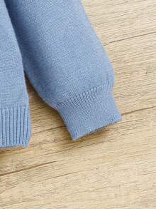 SHEIN 嬰兒男童休閒鬆身圓領多色長袖套頭毛衣 - 彩色 - 查看 5