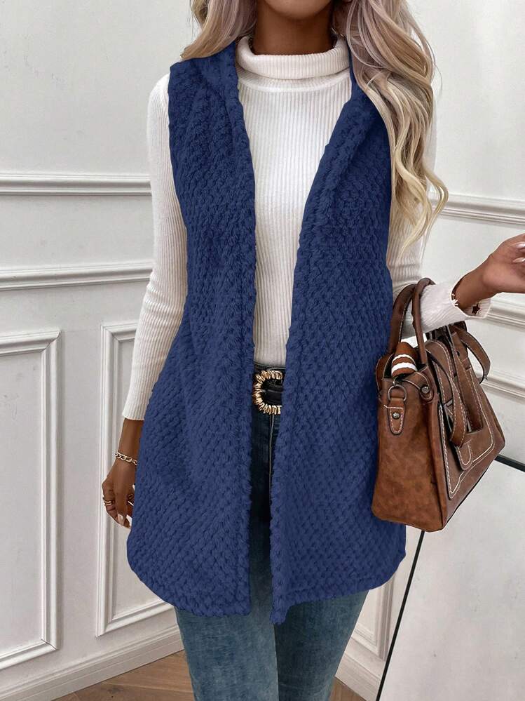 SHEIN LUNE レディース ファーフード付き ジレ ベスト | SHEIN JAPAN