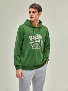 In My Nature Men's Letter Embroidery Hooded Outdoor Sweatshirt
