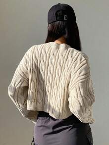 Dazy Star Women'S Drop Shoulder Sweater - Apricot - View 2