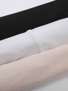 SHEIN Unity 簡約百搭細節裝飾無肩帶上衣 - 彩色 - 查看 10