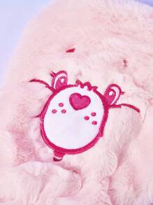 ROMWE X Care Bears 加厚毛絨粉紅色連指手套(大拇指分開) - 粉色 - 查看 3