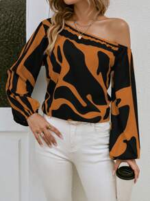 SHEIN Clasi 拼色不對稱領襯衫 - 彩色 - 查看 4